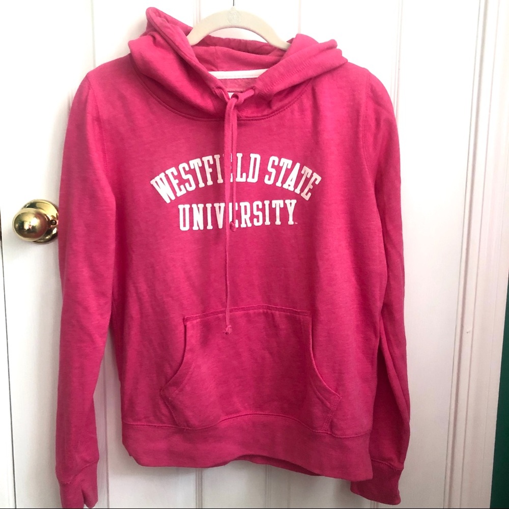 Westfield State University Pink Hoodie Sweatshirt Size Small